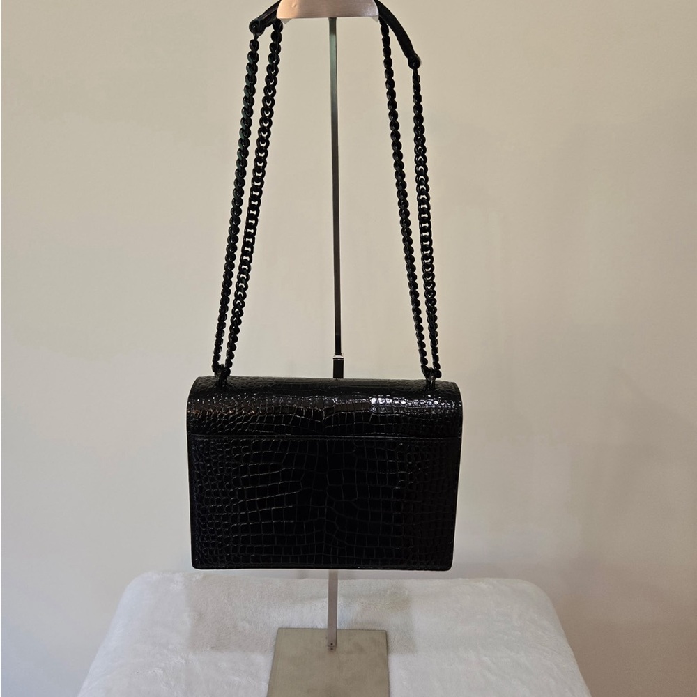 Yves Saint Laurent Black Glossy Shoulder Bag with Chain Strap - Picture 3 of 14